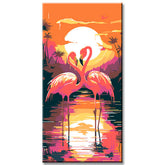 Flamingos at Sunrise Painting by Numbers